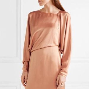 EUC Tom Ford peach rose gold silk midi dress size 36 / 2 4